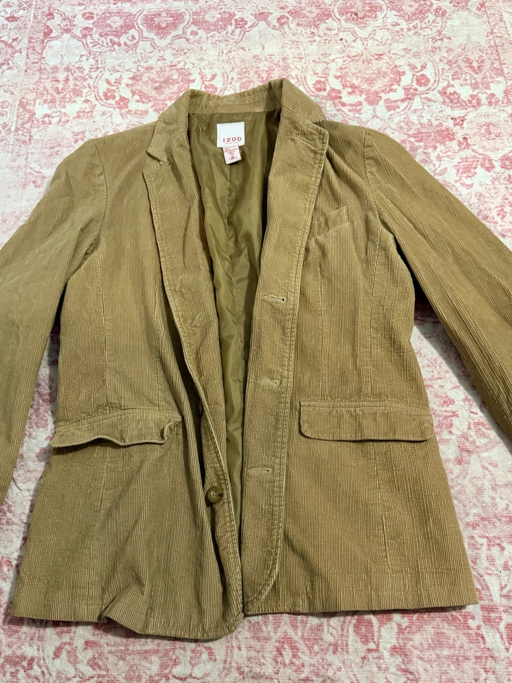 Izod Women's Tan Corduroy Blazer Jacket